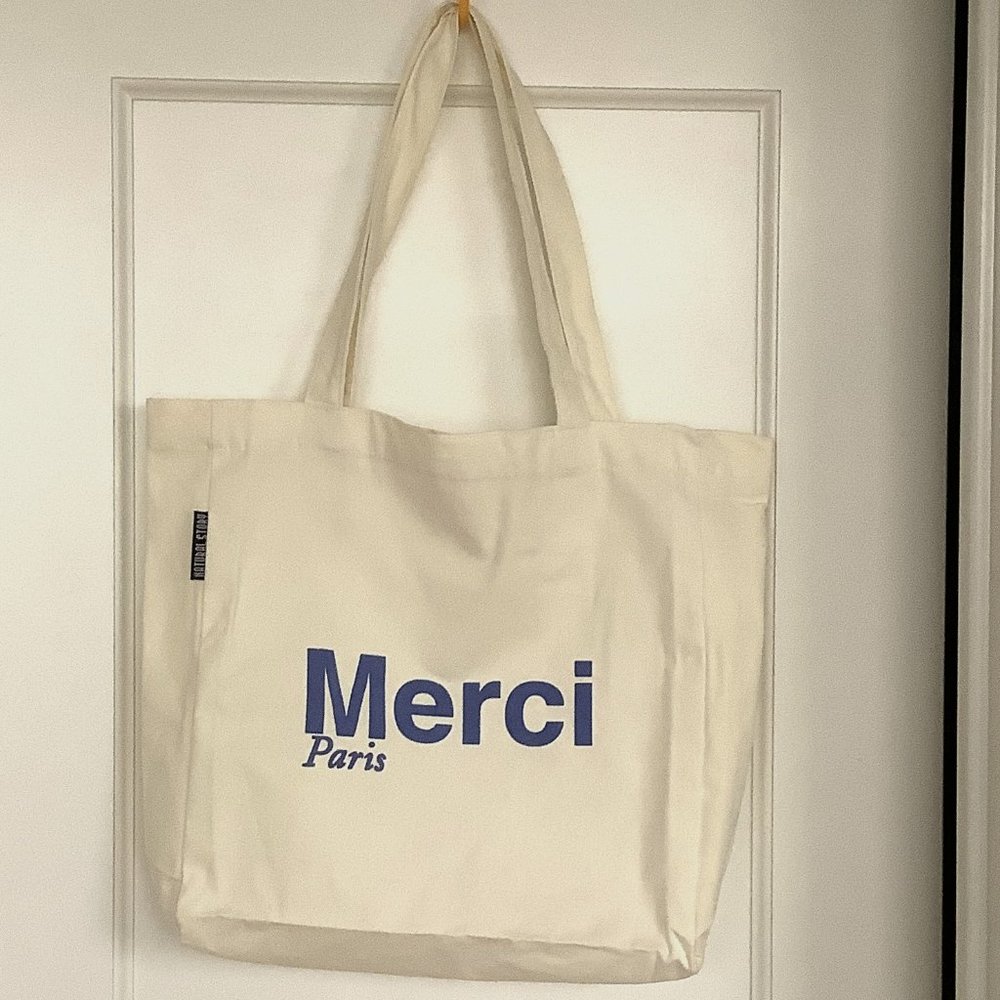 NWT Merci Paris Canvas Tote Bag